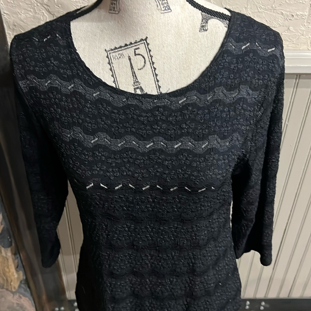 Notations Black Fitted Ribbed Blouse - image 2